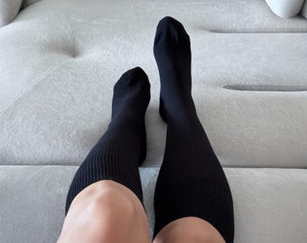 Calcetines de lana merino hasta la rodilla: tejidos que no pican para mujer