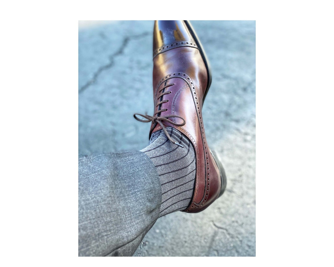 Men's Bamboo Ribbed Dress Socks Men's Grey Dress Etsy