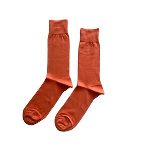 Men's Colorful Dress Socks Pink Socks Cotton Socks Orange Socks Purple Socks Dusty Rose Socks image 4