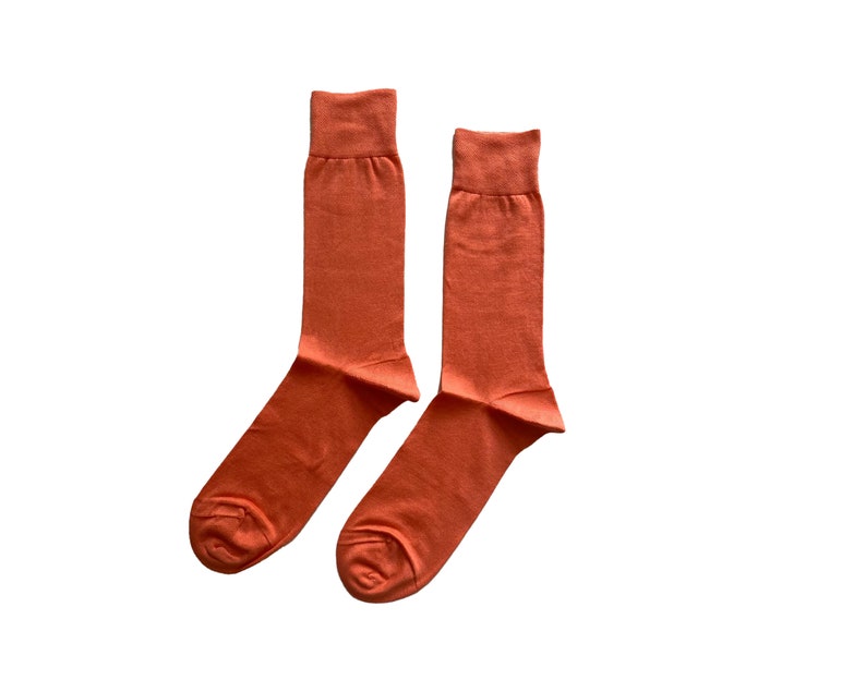 Men's Colorful Dress Socks Pink Socks Cotton Socks Orange Socks Purple Socks Dusty Rose Socks image 4