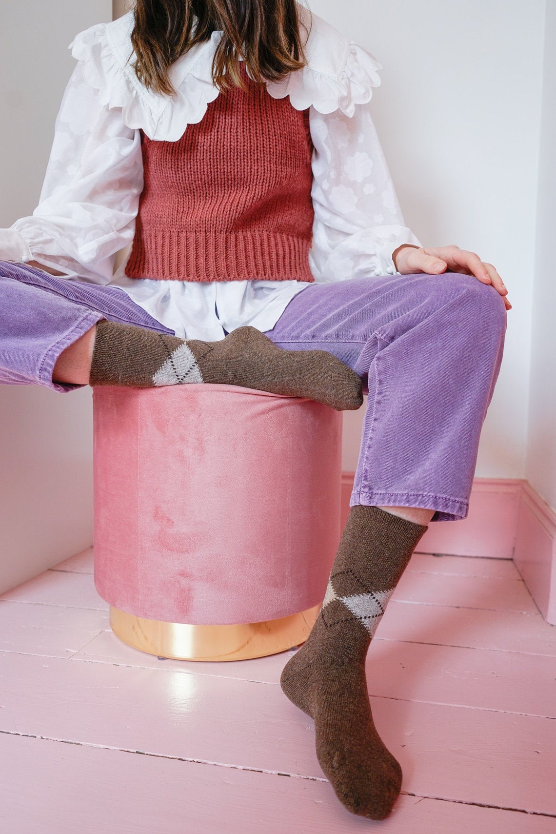 Discounted 4 Pairs of Argyle Socks for Women Soft Wool Socks Etsy