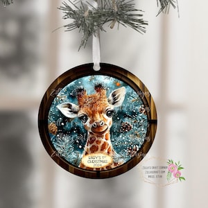 Baby&#39;s  First Christmas Round Ornament Sublimation, 300dpi, Round Ornament, 1st, Clipart, Instant Digital Download, Sublimation, baby, PNG