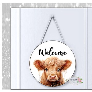 Highland Cow Door hanger digital PNG, Highland Cow, Highland Cow Sublimation Door Hanger Instant download, Printable, PNG File, digital art