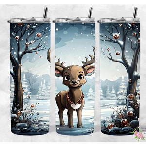 Baby Deer 300dpi 20oz Skinny Tumbler Wrap, PNG, digital Seamless Design, Instant Digital Download, Sublimation Tumbler wrap, sublimation