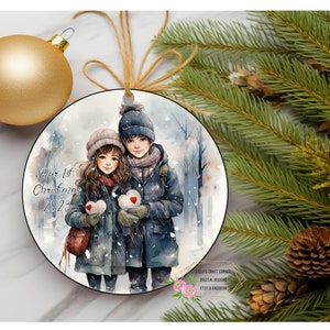 Our 1st Christmas Christmas Round Ornament Sublimation , 300dpi, Christmas Round Ornament, Instant Download, Christmas, 1st Christmas png