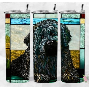 Puli Dog stained glass, Tumbler png, tumber wrap, Sublimation Design Digital, Download PNG, Instant DIGITAL ONLY