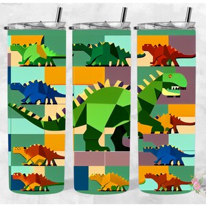 Dinosaur Tumbler 20oz Skinny Straight Tumbler wrap, png digital download, Png 20 oz wrap, 20 oz Skinny Tumbler Sublimation digital download