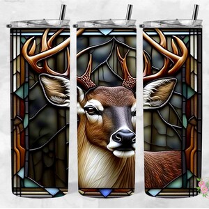 Buck Deer stained glass 20oz Tumbler Wrap,PNG,Seamless Design, Digital Download, sublimation digital download, Tumbler digital download wrap