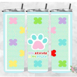 Envoltura para vaso delgado de 20 oz de Dog Rescue, vaso de 20 oz para sublimación, vaso digital de 20 oz, vaso digital png, 300 dpi, vaso de Dog Rescue, perro