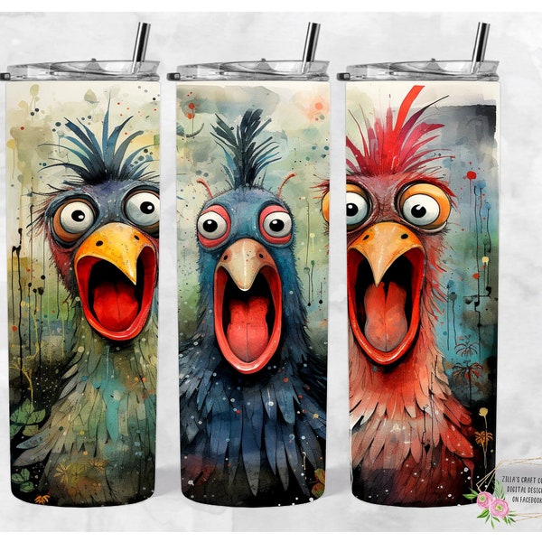 Funny Chickens expressing themselves  20oz Tumbler Wrap, PNG, Seamless Design,Digital Download,sublimation digital download png,chicken png