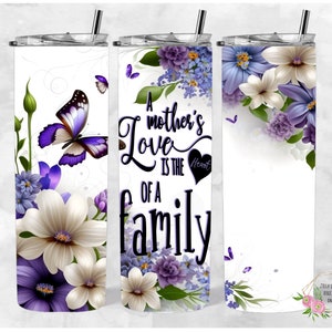 A Mothers love is the heart of the family 20oz Skinny Tumbler Wrap, PNG, Seamless Design, Digital Download, sublimation digital download png