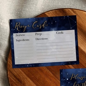 Celestial-receptkaartsjabloon voor vrijgezellenfeestspellen, sterrennacht decor vrijgezellenfeest #066