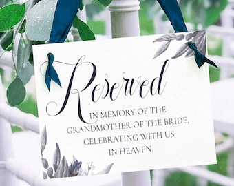 Wedding Memorial Sign, Reserved for someone in heaven, Remembrance Sign #008