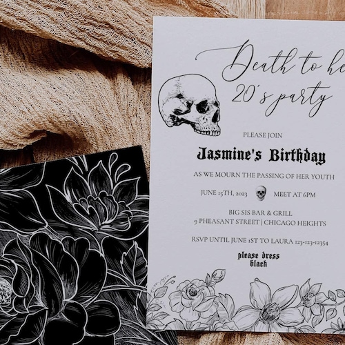 Death to My 20s Party Invitation Editable Template RIP 20s Etsy