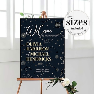 Moon Wedding Welcome Sign for Celestial Wedding, Constellation Wedding Decorations #063