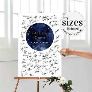 Constellation Guest Book Sign Celestial Wedding Alternative Guestbook Sign Printable Template for Stars Wedding Decorations #066