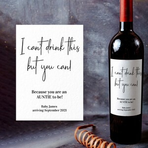 Editable Pregnancy Announcement Wine Label, Grandparents Friends or Husbands Wine Gift, Pregnancy Wine Bottle Labels #022