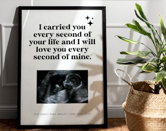 Miscarriage Gift Ultrasound Memorial Frame, Sympathy gift for stillborn pregnancy loss 065B-MISSI