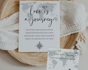 Destination Wedding Love is a Journey Bridal Shower Game for Newlyweds | Printable Wedding Game #072w