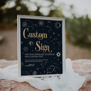 Moon Wedding Custom Sign for Celestial Wedding, Constellation Wedding Decorations #063