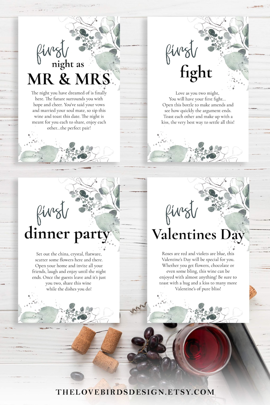 Printable Marriage Milestone Wine Labels A Year of Firsts | Etsy Canada