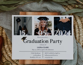 High School Graduation Party Invitation – 2024 Graduate Invitation Template | Printable Template #032