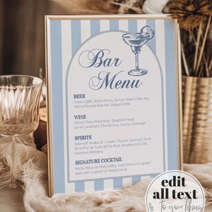 Küsten Bachelorette Bar Getränke Menü Vorlage Zeichen, Last Toast auf der Küste Cocktailkarte, Strand Brautdusche Speisenkarte Printable #072