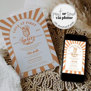Italian Spritz Bachelorette Itinerary, Love at First Spritz Weekend Party Template 027AS-BACHINV image 5
