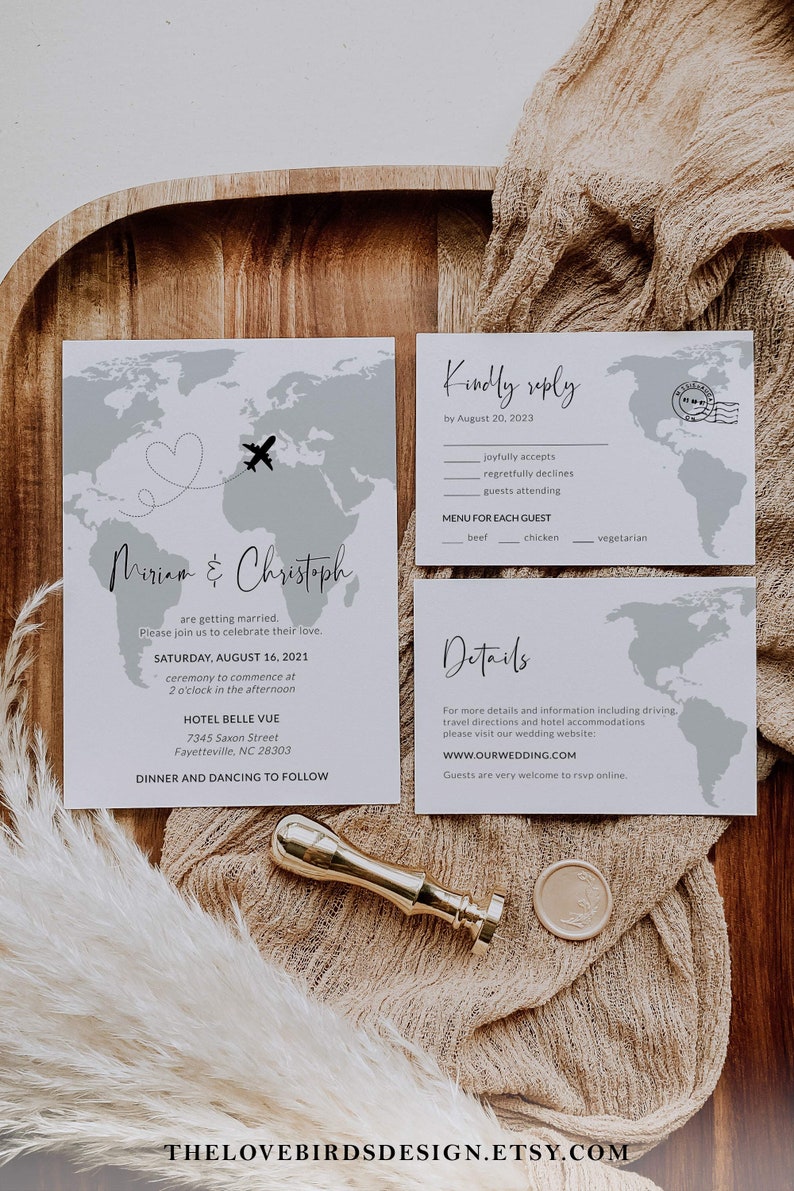 Destination Wedding Invitation Template for Travel Wedding Etsy Destination Wedding Invitation Template for Travel Wedding Etsy