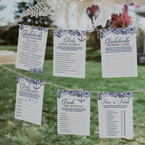 Nautical Bridal Shower Game Set - Printable Templates #071