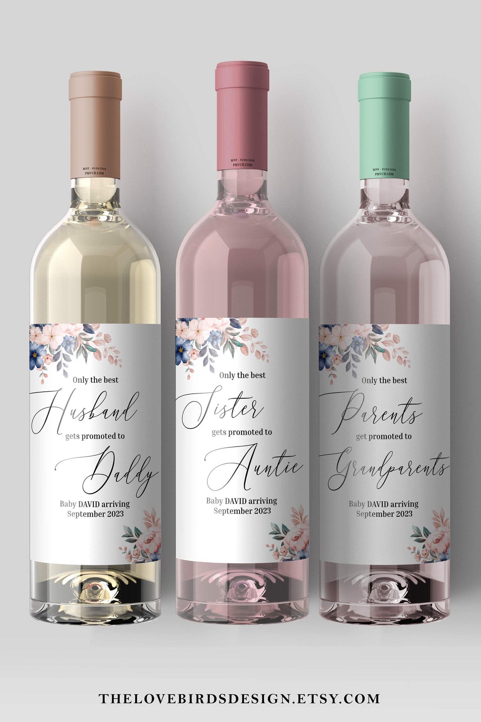 Wine Bottle Baby Pregnancy Announcement Wine Label Only the Etsy