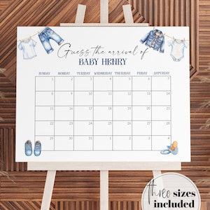 "Baby-Dusche-Geschenk ""Geburtstagsgeschenk"" Denim Diamant Blue Jeans Baby auf dem Weg Junge Denim Duschspiel Schild Dekorationen Vorlage #072."