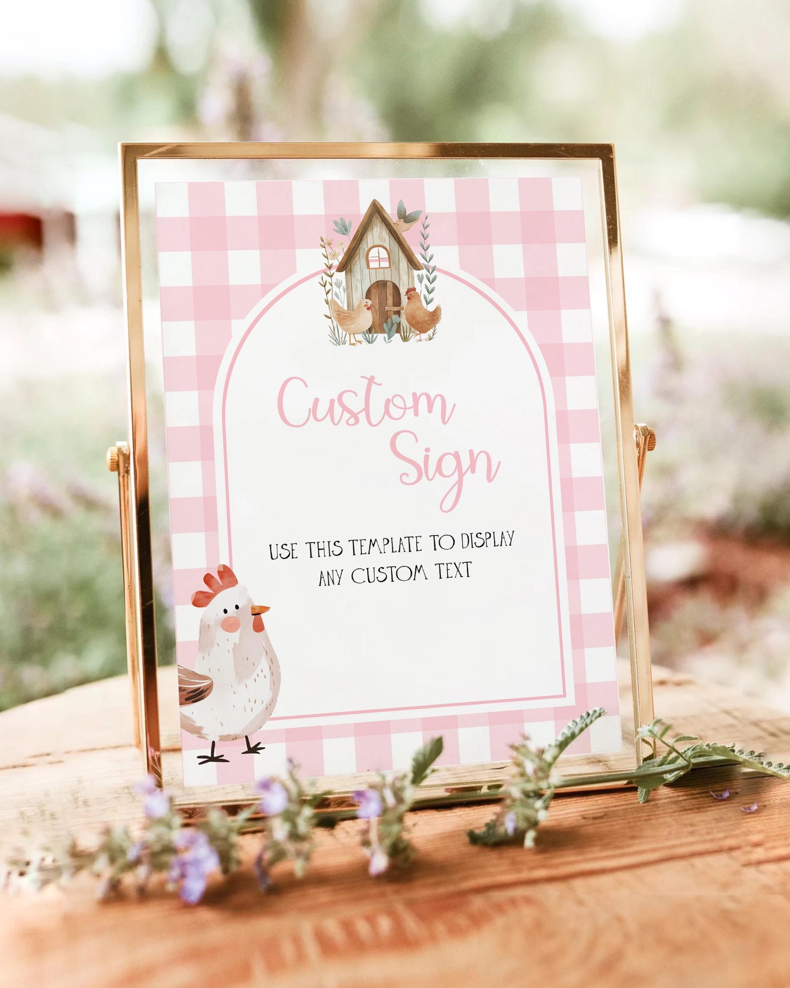One Cute Chick Custom Sign Template, Editable Chicken Farm Party Animal ...