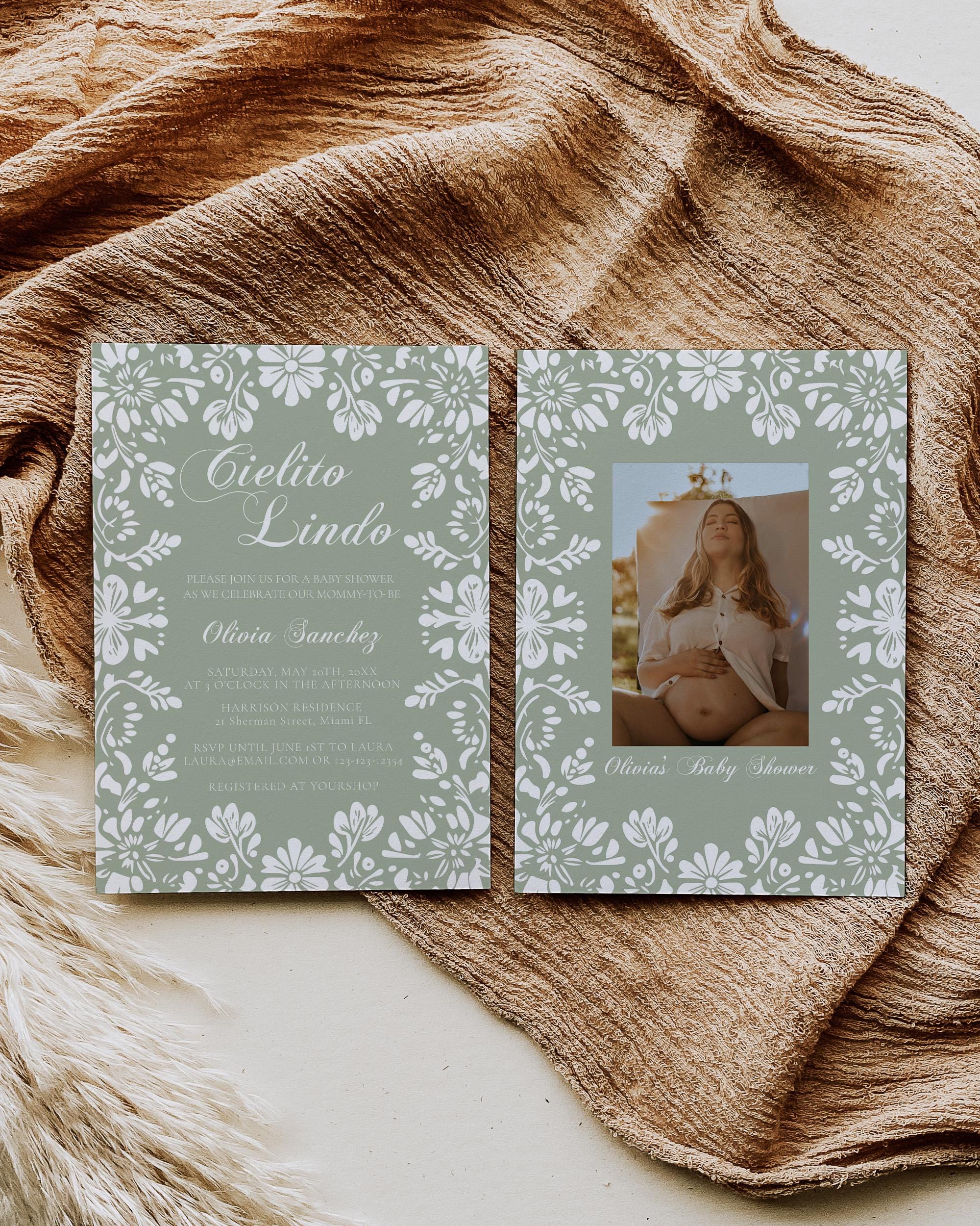 Sage Green Cielito Lindo Baby Shower Invitation Template, Gender Neutral  Editable Vintage Mexican Themed Invite Talavera Papel Picado #067 - Etsy, image size:2000x2500