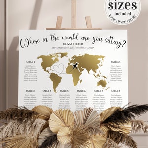 Sitzplan der Reise: Goldene Landkarte - Sitzplan der Stadt: Wo in aller Welt liebst du?