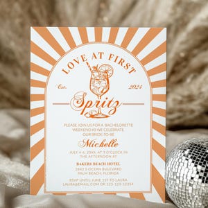 Italian Spritz Bachelorette Itinerary, Love at First Spritz Weekend Party Template 027AS-BACHINV image 15