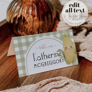A Little Sprout Babyshower-plaatskaarten Grown with LOVE Voedseletiketten voor boerenmarkt of lokaal geteelde douche Afdrukbare sjabloon #068