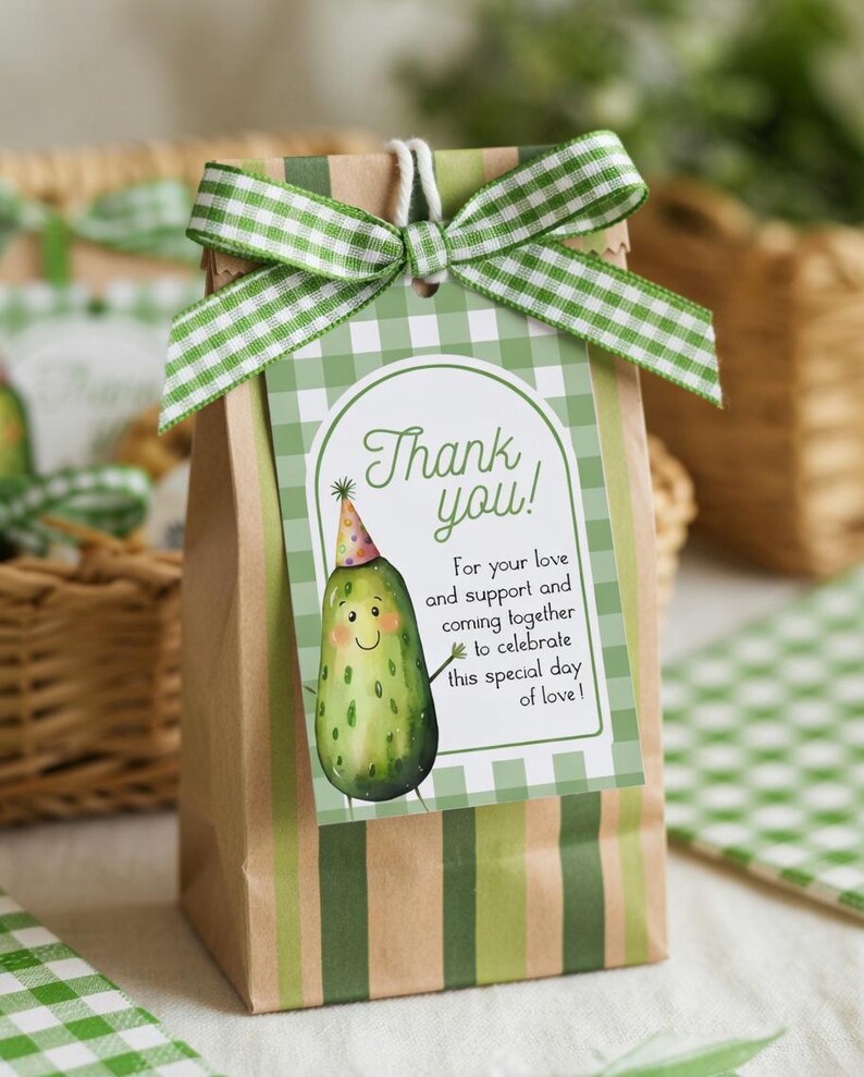 Pickle First Birthday Bundle Template, One Big Dill Party Invitation and Decor Set 012PI-BBUNDLE afbeelding 11