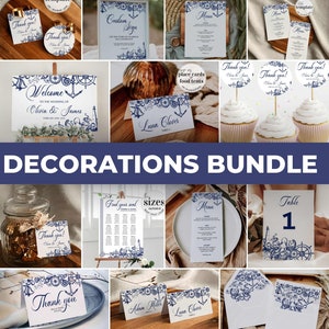Nautical Decor Bundle for Beach or Destination Wedding with Welcome Sign, Seating Chart, Table Numbers, Place Card, Menu Cards and more #071
