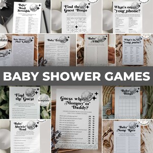 Fun Babyshower Gamebundle for Groovy Baby Sprinkle with 70s retro Theme | 14 Game Activities like Bingo, Trivia, Family Feud etc. #065d