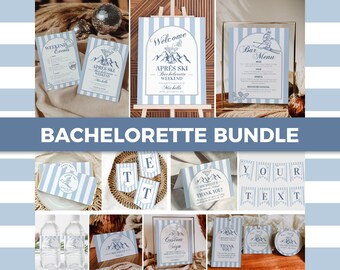 Après Ski Bachelorette Party Bundle, Winter Mountain Itinerary and Decor Templates 085AP-BACHBUNDLE