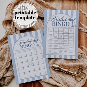Coastal Bachelorette Bingo Game for Last Toast on Coast Party, Nautical Bachelorette Bridal ...