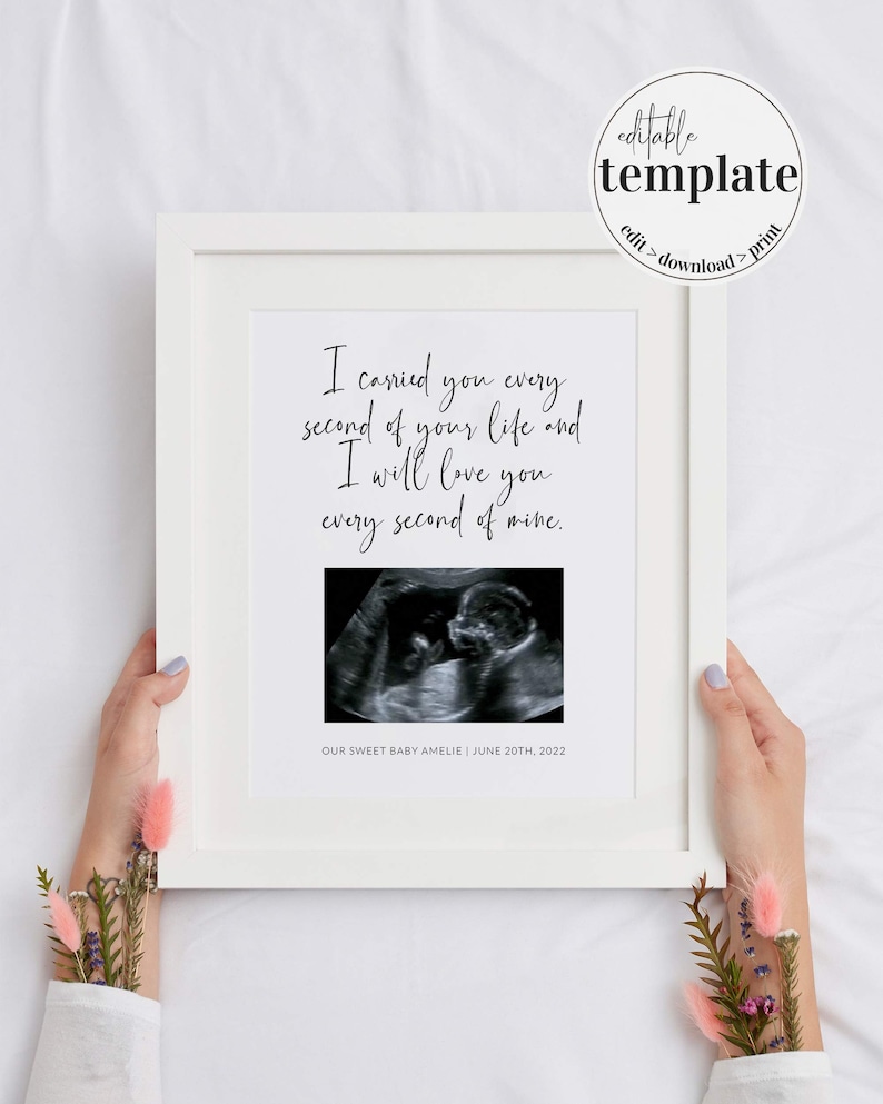 Miscarriage Gift Ultrasound Memorial Frame Sympathy Gift for Etsy