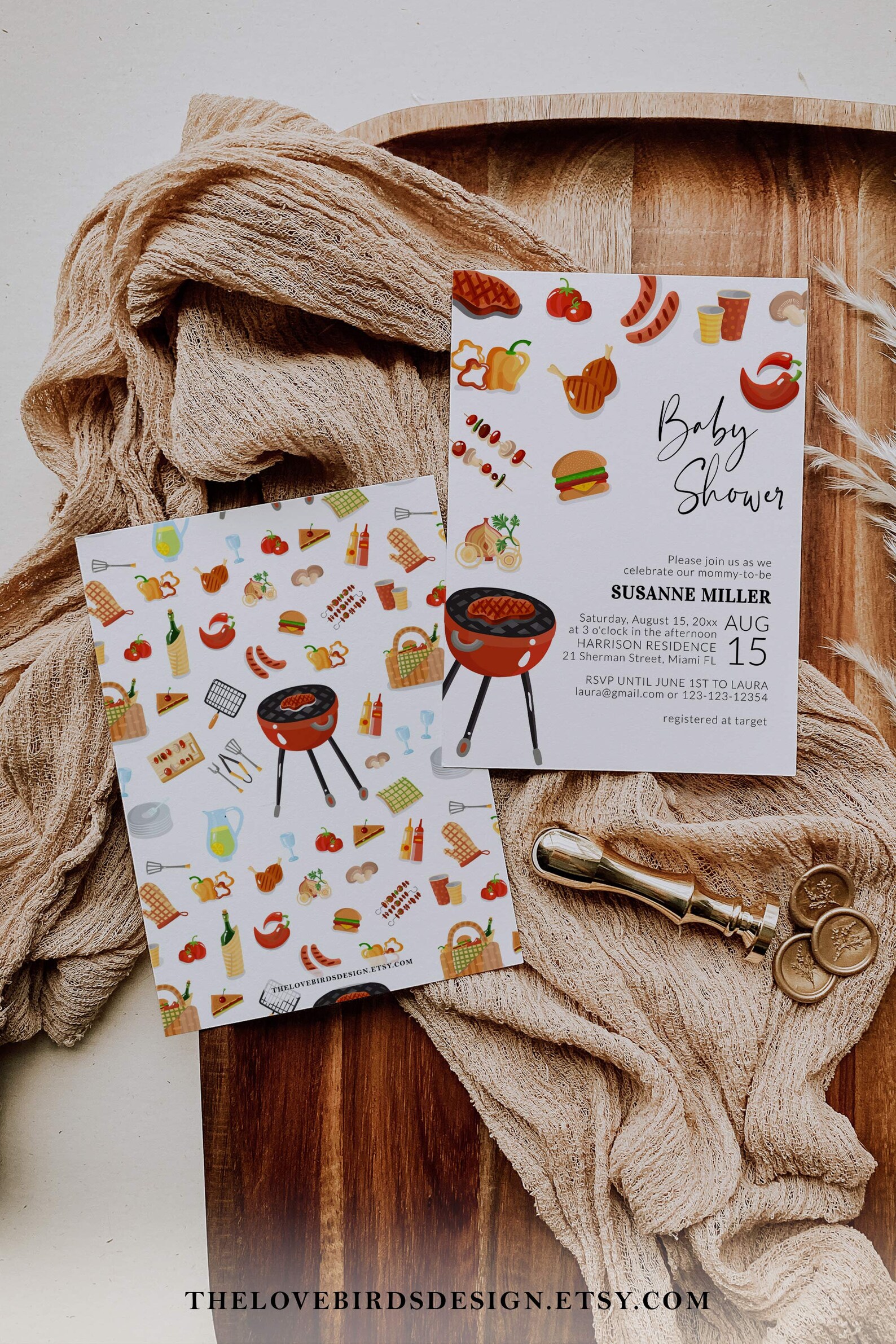 BBQ Baby Shower Invitation Template to Download and Print | Etsy
