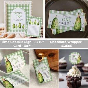 Pickle First Birthday Bundle Template, One Big Dill Party Invitation and Decor Set 012PI-BBUNDLE afbeelding 5