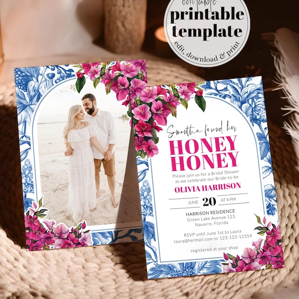 Dancing Queen Bridal Shower Invitation She Found Her Honey Disco Mediterranean Template 102MM-BRSINV