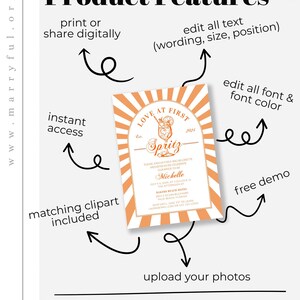 Italian Spritz Bachelorette Itinerary, Love at First Spritz Weekend Party Template 027AS-BACHINV image 4