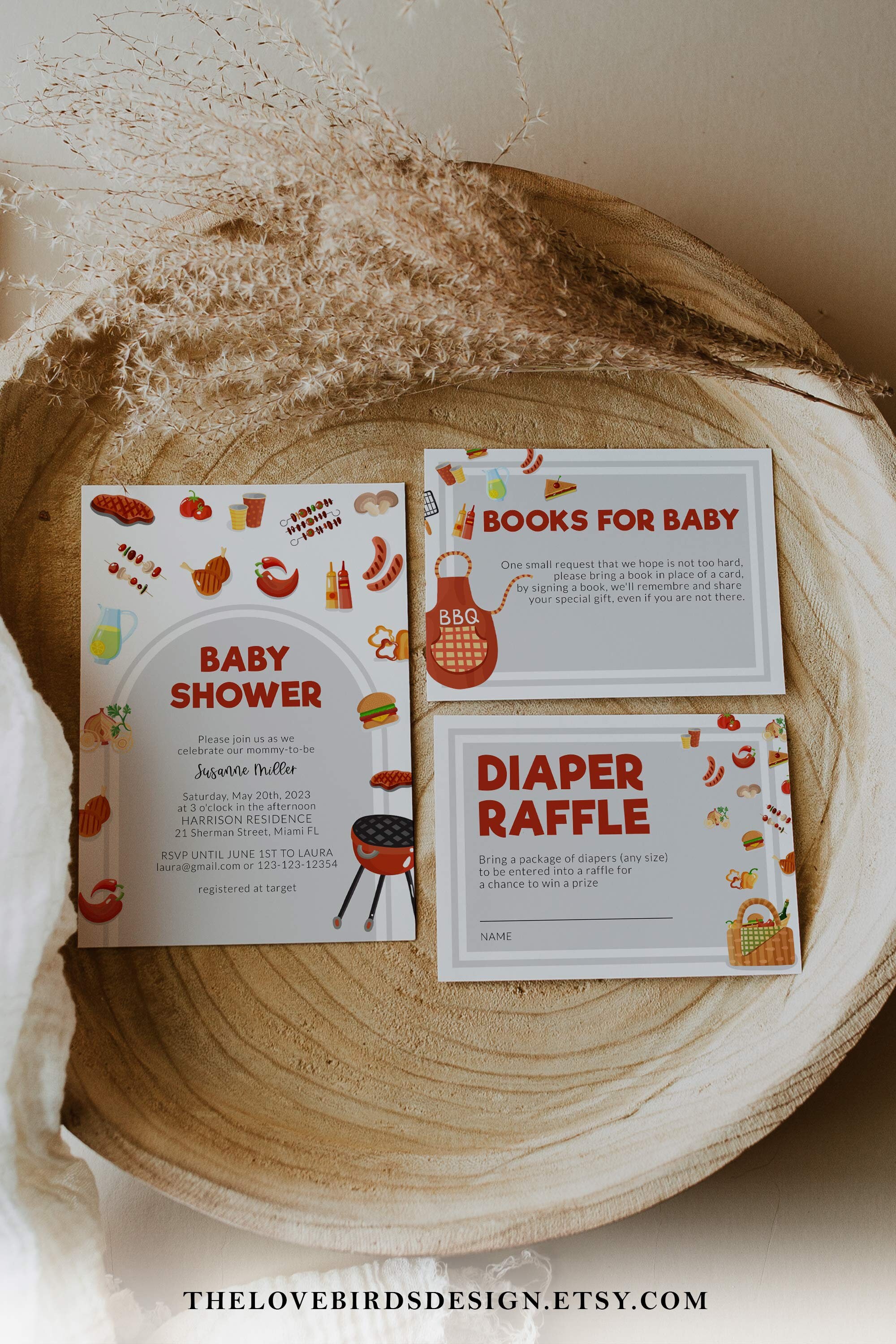 BBQ Baby Shower Invitation Template to Download and Print - Etsy