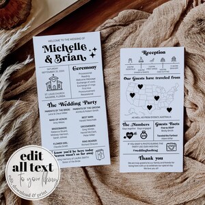 70s Themed Wedding Program Template Infographic Newspaper Programs for ...