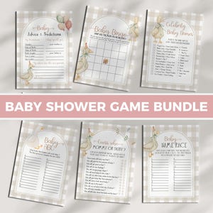 Silly Goose Baby Shower Game Bundle, Gender Neutral Baby Shower Games, Goose Shower Boy Lucky Duck Baby Shower Printable Party Games #068